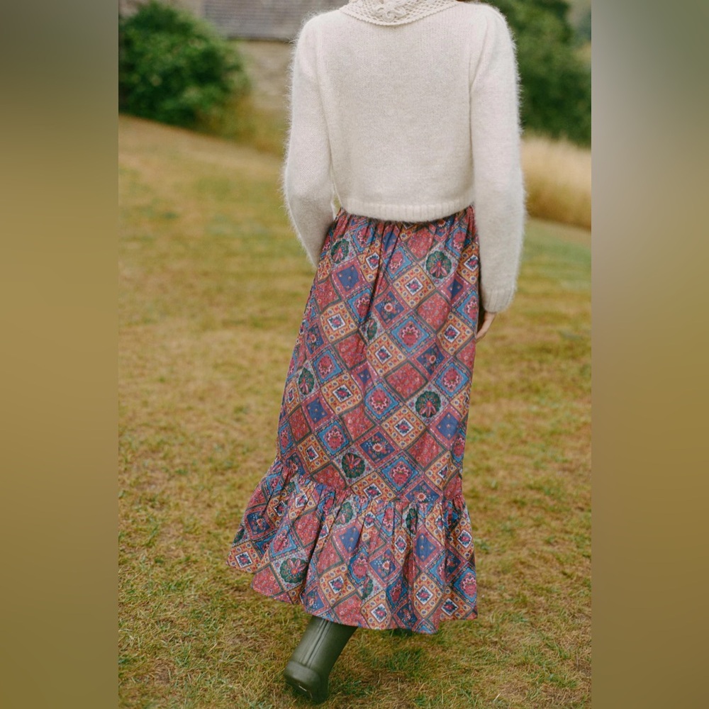 NWT Christy Dawn Mariana Skirt in Ruby Patchwork size Small - Picture 3 of 11